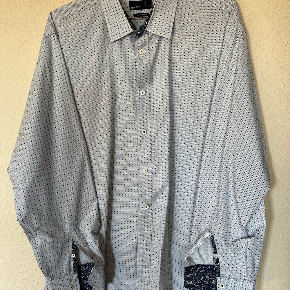 Men's Burgundy and Lavender Dotted Casual Shirt